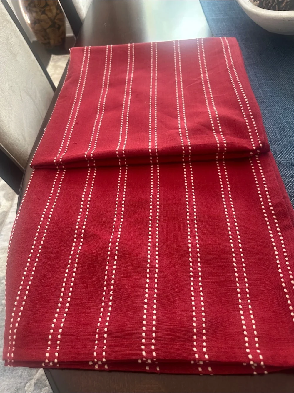 Lintex Red & White Striped Rectangular Table Runner